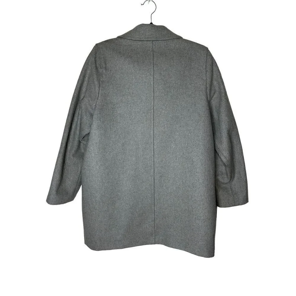 J. Crew Woman Grey Wool Melton Boyfriend Coat A8907 Sz 8 - Picture 5 of 12